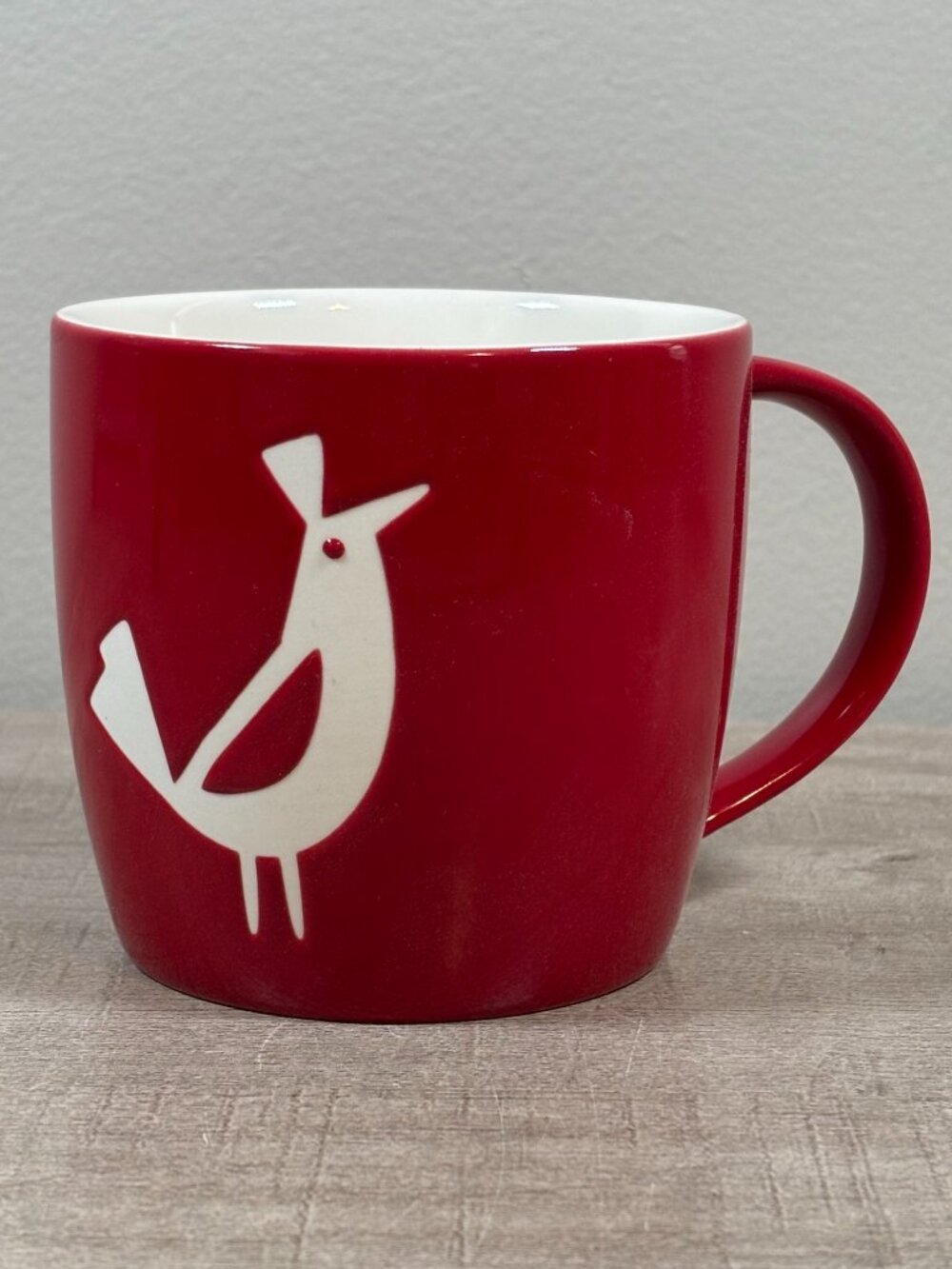 Starbucks 2011 Christmas Partridge Bird Etched Mug Red Coffee Tea Cup